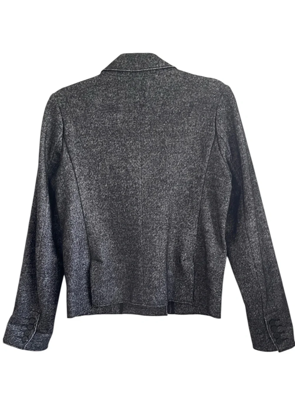 J. Crew Thandie Marled Charcoal Gray Double-Breasted Wool Blend Blazer Sz 8